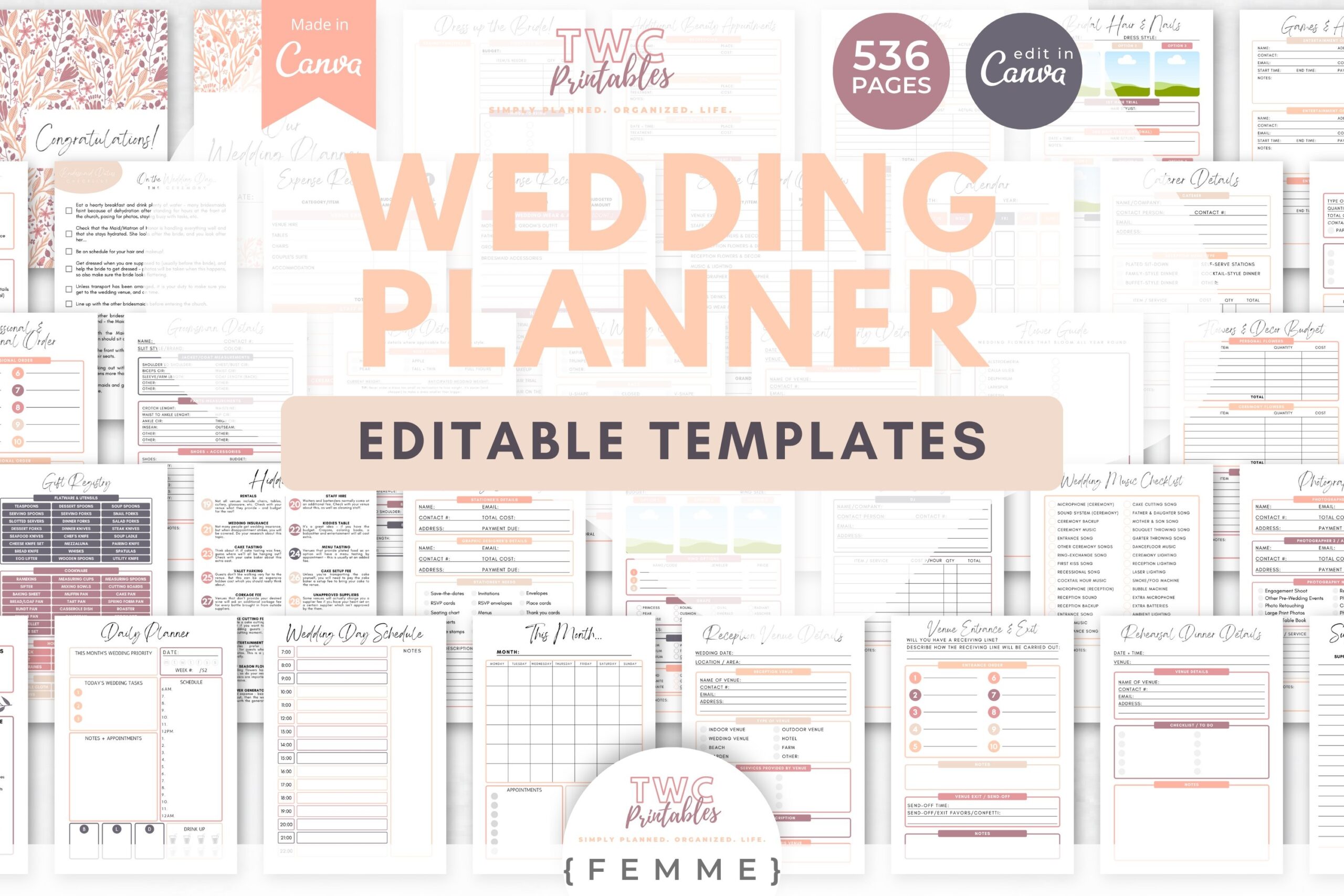 Wedding Planning Binder Templates