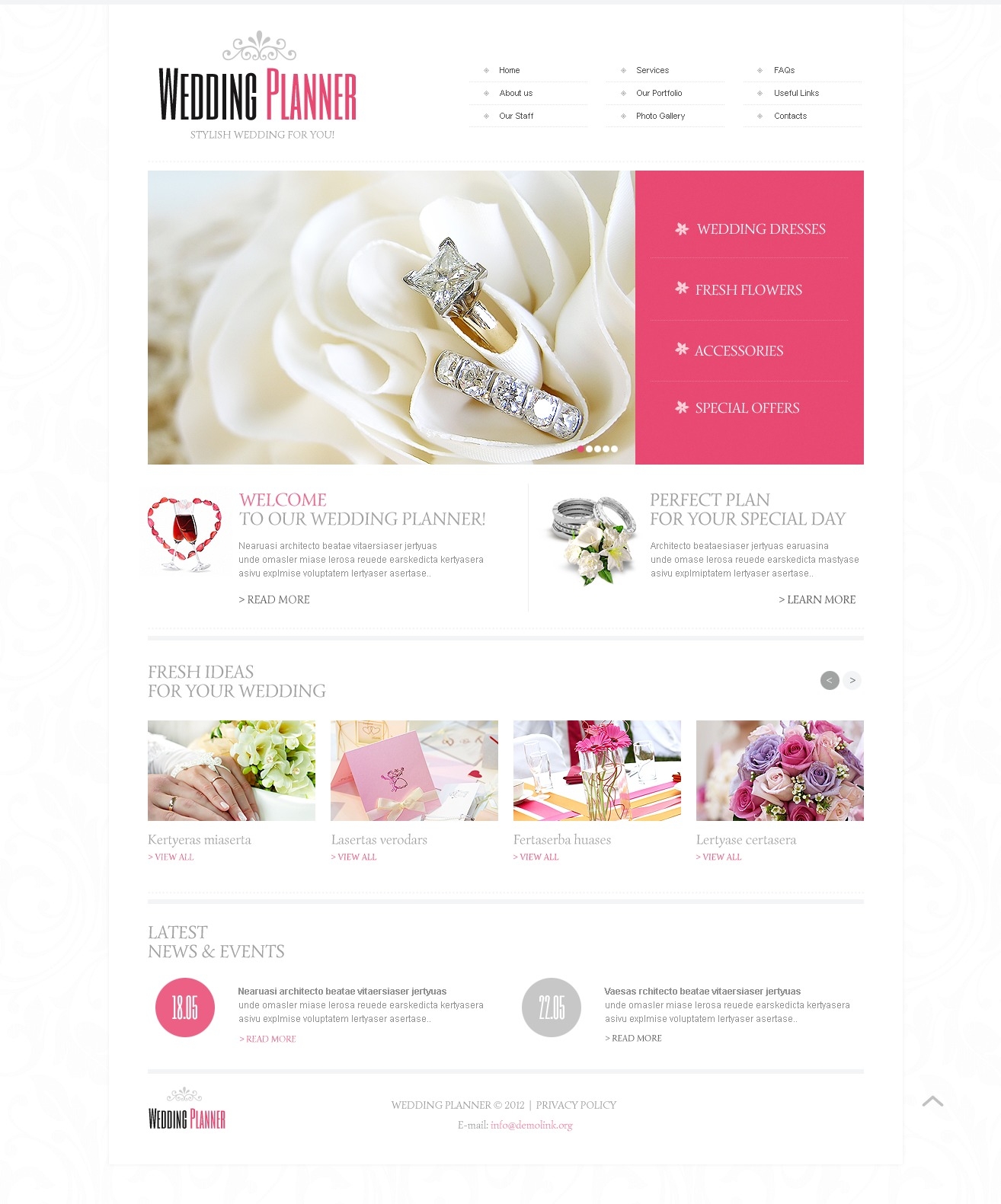 Wedding Planner Website Template