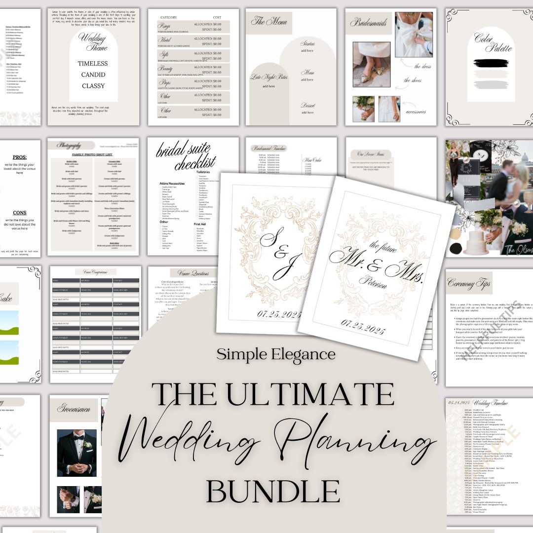 Wedding Planning Templates Etsy