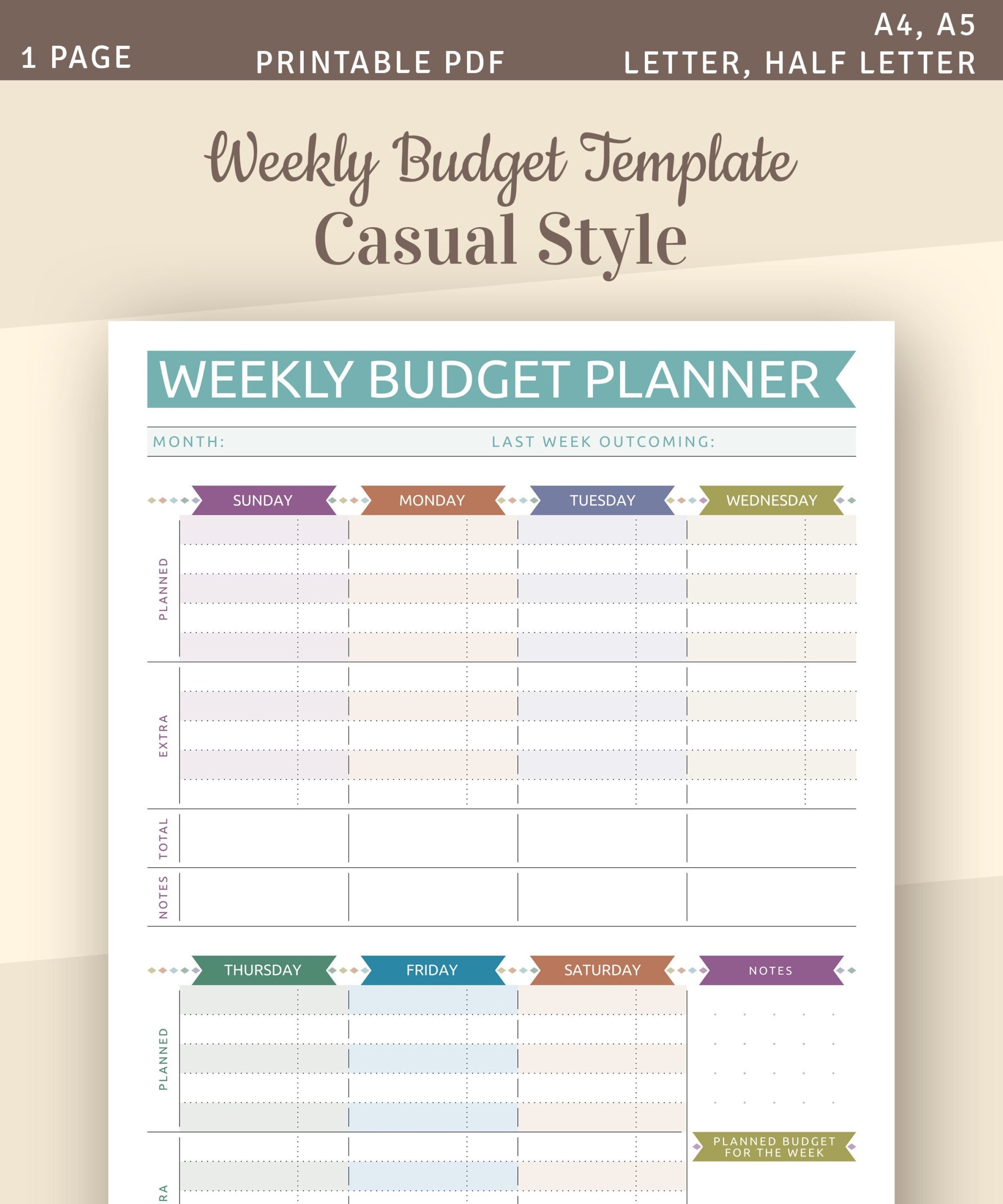 Budget Planner Template Printable