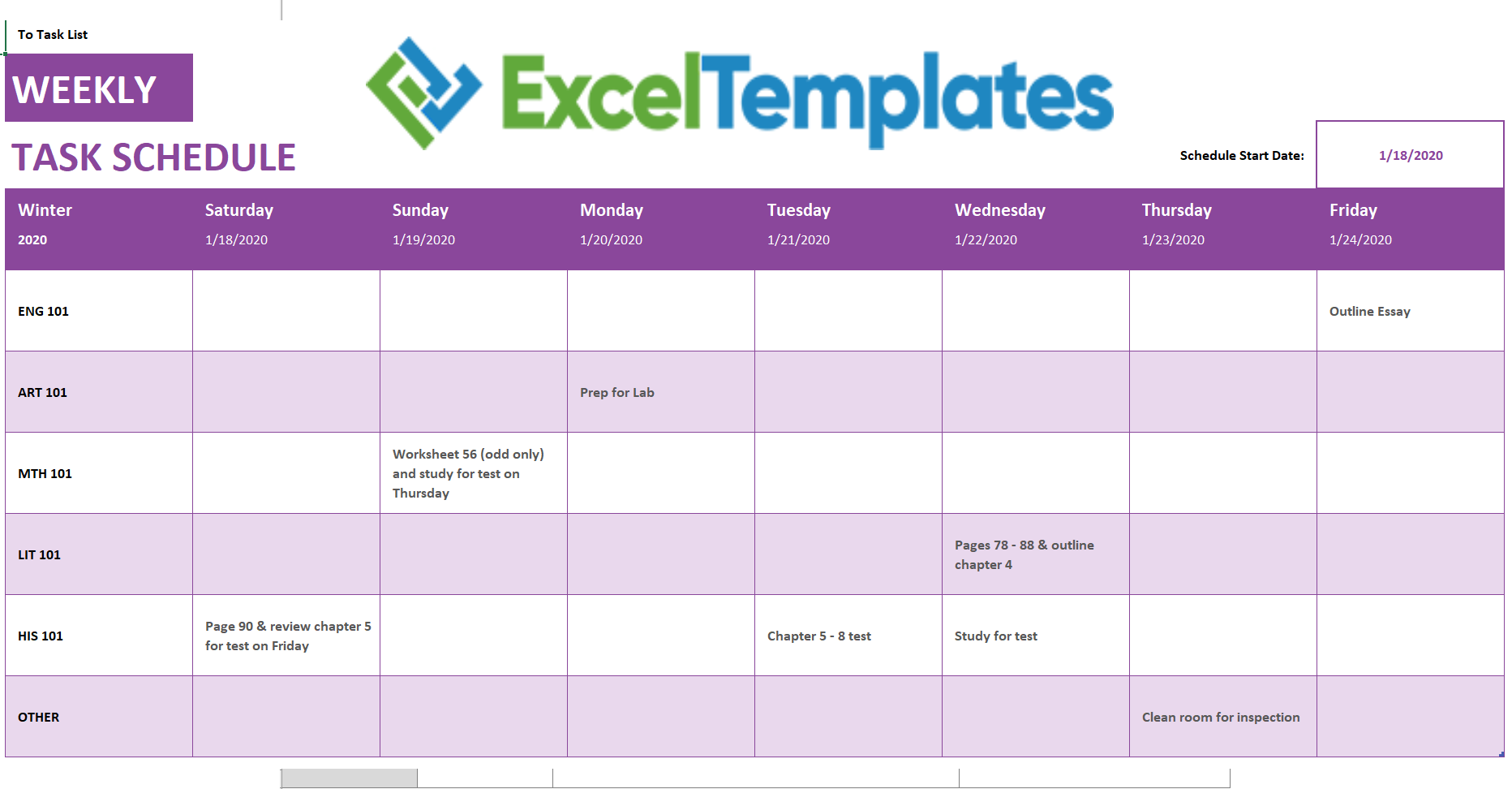 Weekly Calendar Excel Template Excel Templates Worksheets Library