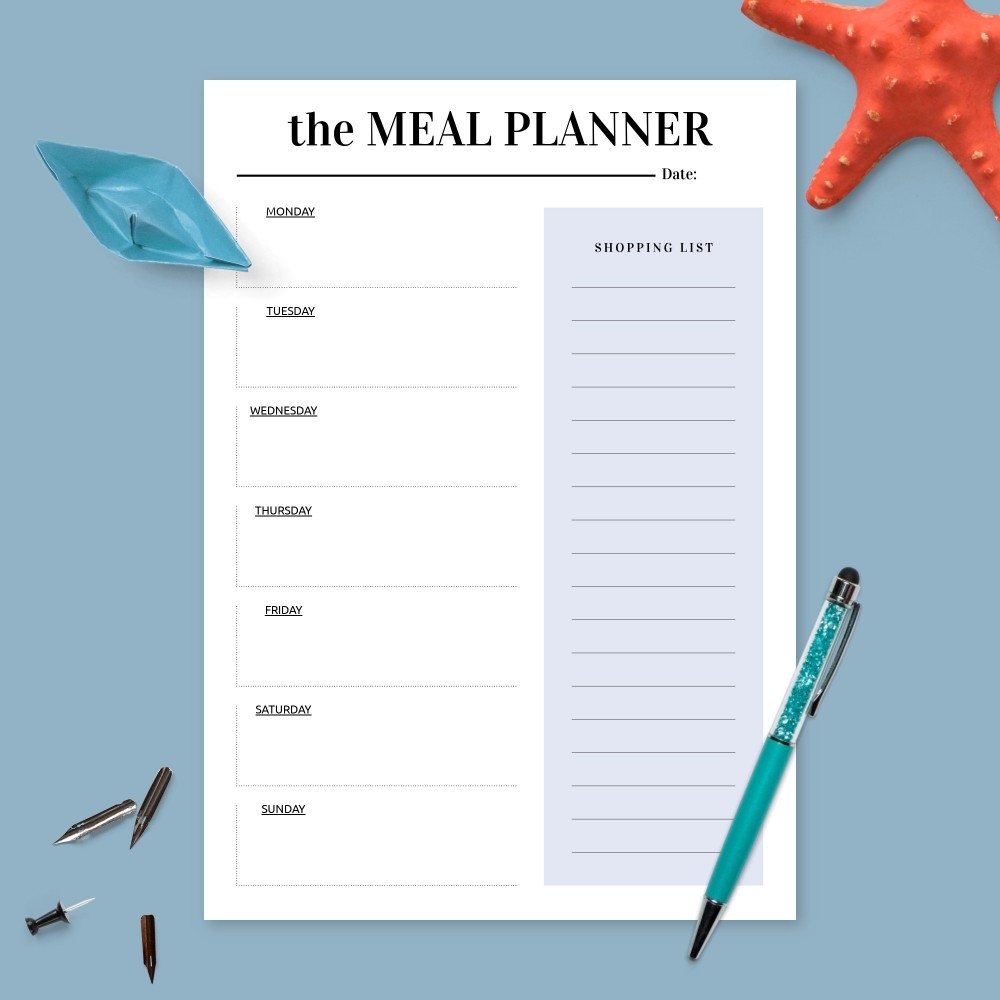 Weekly Meal Plan U0026 Shopping List