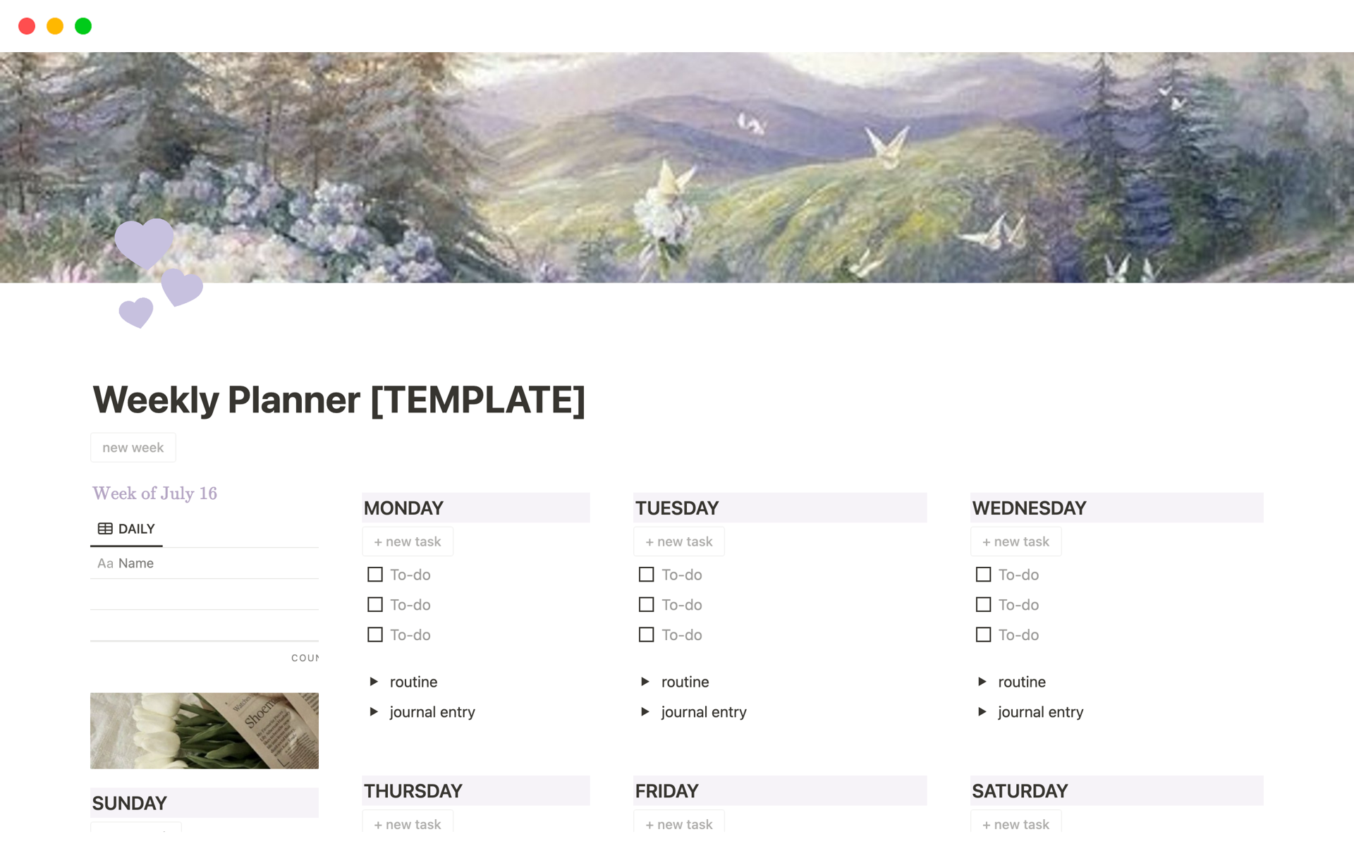 Weekly Planner Template By Sara Hauser Notion Marketplace