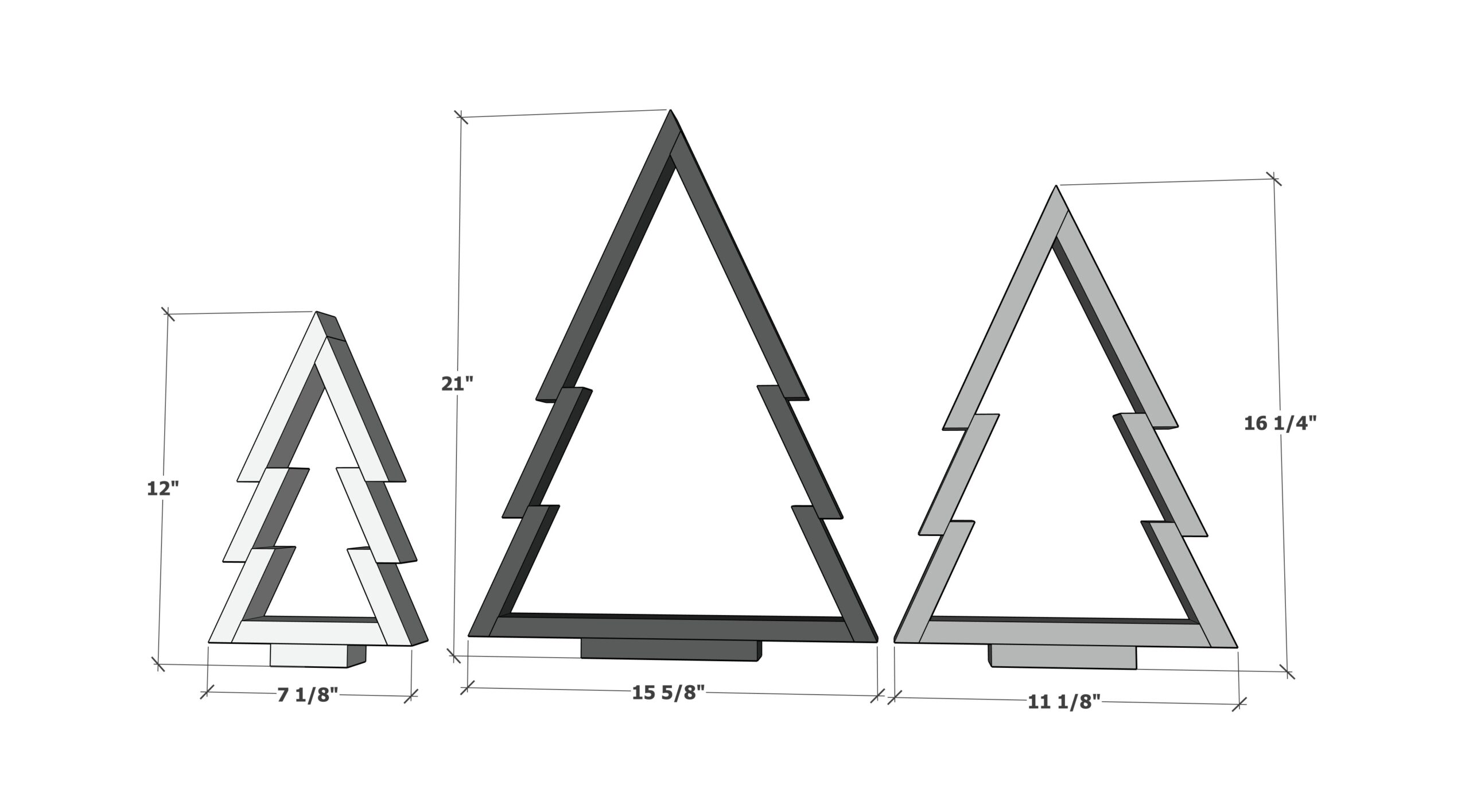 Wood Christmas Tree Decor DIY Ana White