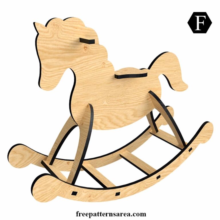 Wooden Rocking Horse Template DIY Laser Cut Or Cardboard FreePatternsArea