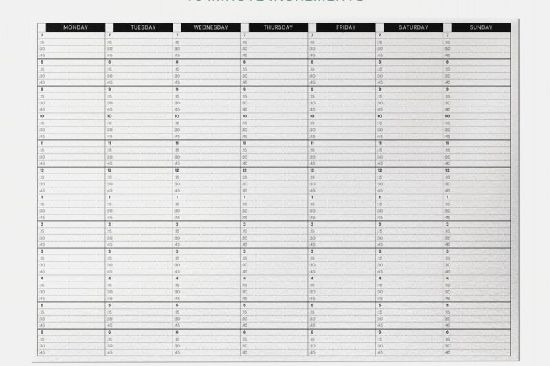 15 Minute Weekly Planner Printable