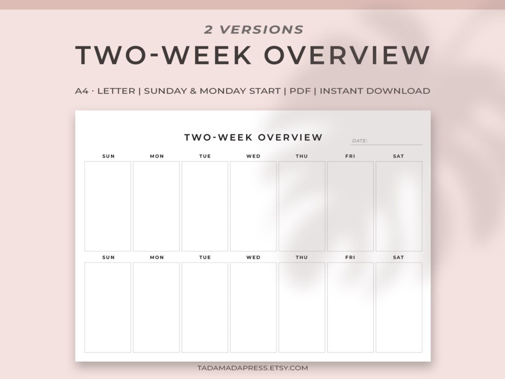 2 Week Planner Free Weekly Schedule Templates For Excel Smartsheet