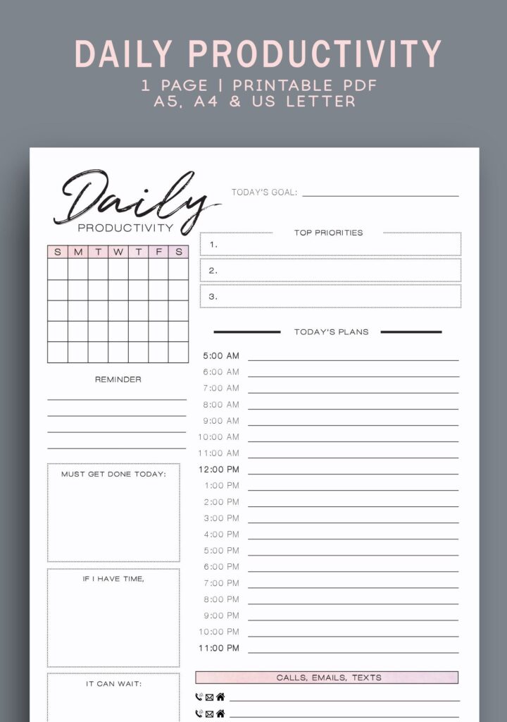 20 Free Printable Daily Planner Templates Collection 20 Free Printable Daily Planner Templates Collection