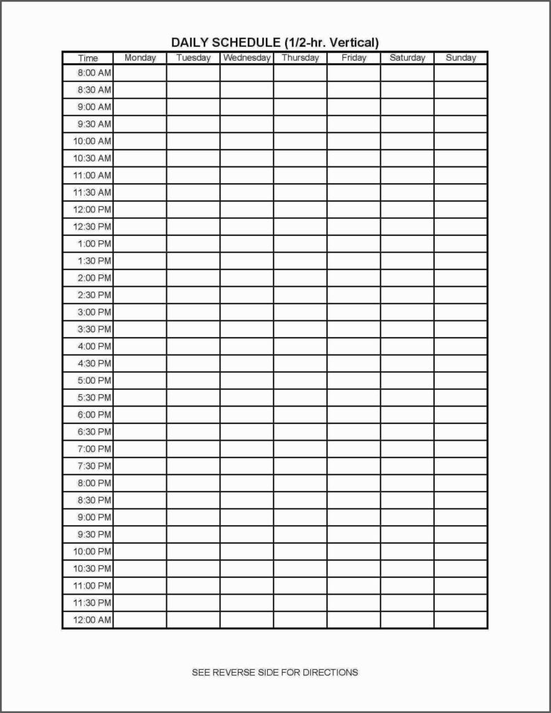 24 Hour Daily Planner Printable - Printable Free Templates