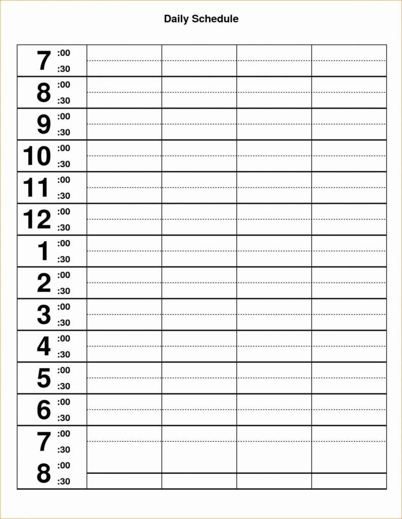 30 Minute Daily Schedule – Printable Free Templates 30 Minute Daily Schedule - Printable Free Templates