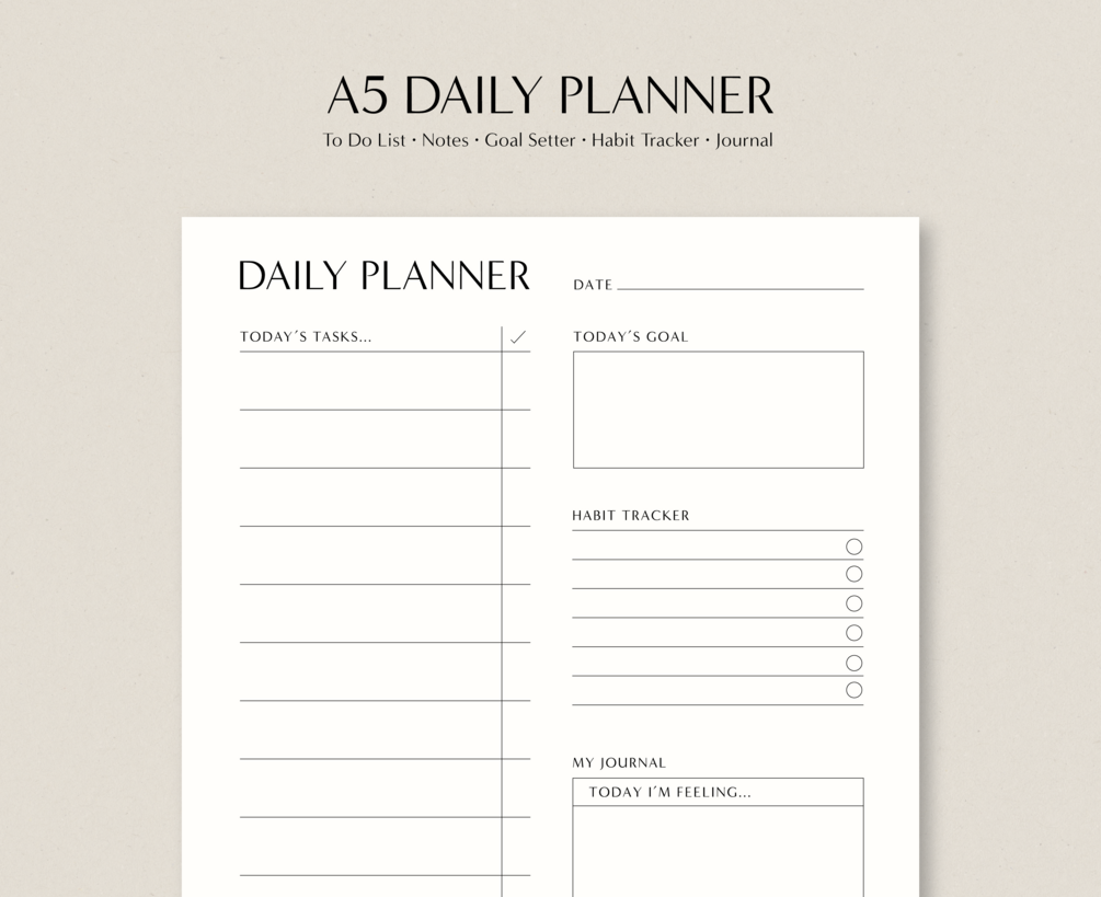 Boost Your Productivity with Our A5 Daily Planner Printable Free … Boost Your Productivity with Our A5 Daily Planner Printable Free ...