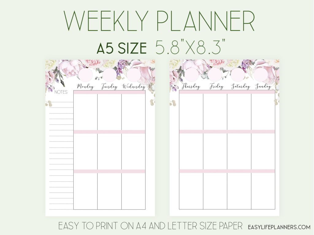 A5 Planner Printables Free
