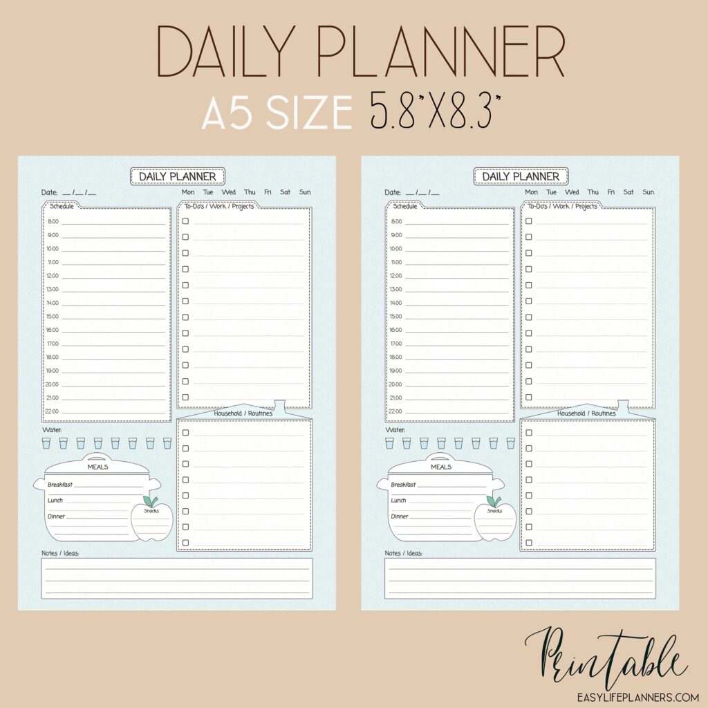A5 Planner Printables Free - Printable Calendars AT A GLANCE