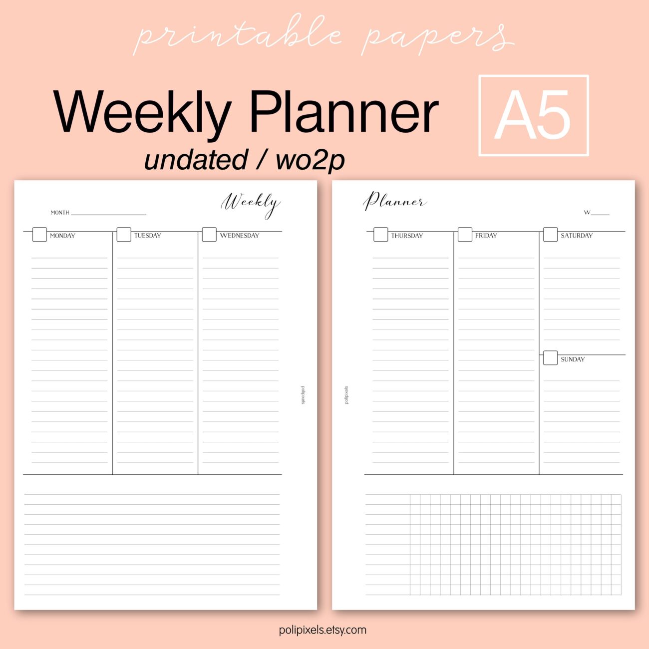 A5 Weekly Planner Printable Free - Get Organized with Our Free Printable A5 Weekly Planner — Fearless Cooking
