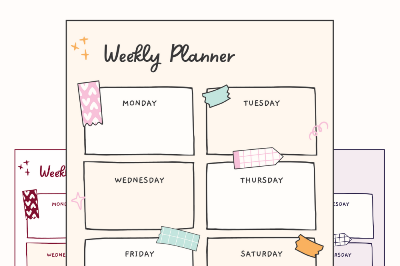 Cute Printable Weekly Planner Template - Free Printable Cute Weekly Planner Template (Easy!) - Printables for ...