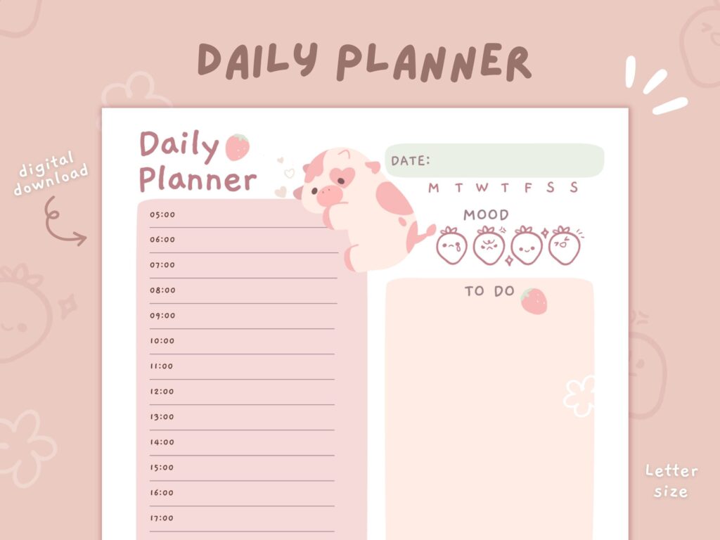 Cute Weekly Hourly Planner