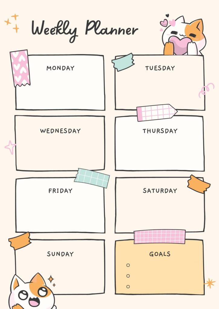 Cute Weekly Schedule Template