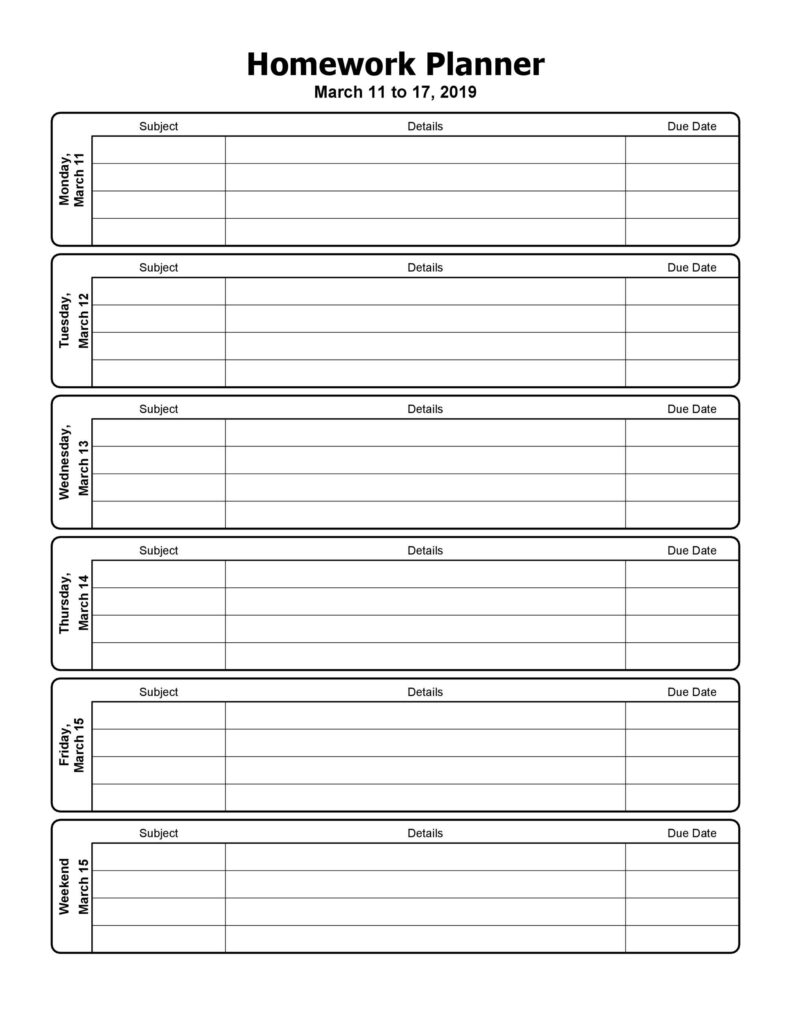 Daily Homework Checklist Printable – OUVYJ Daily Homework Checklist Printable – OUVYJ