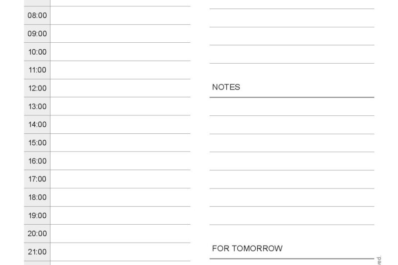 Daily Hourly Planner Free Printable