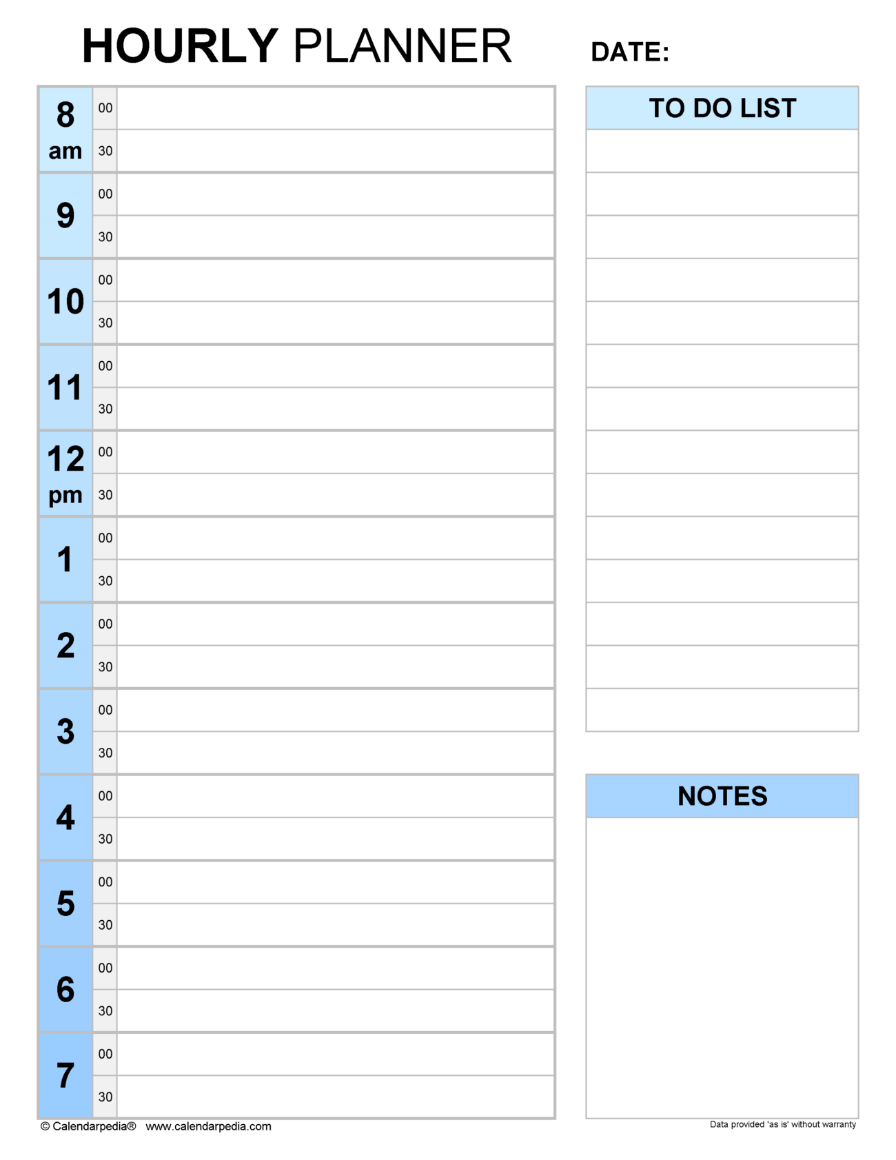 Daily Hourly Planner Printable Free - Get Your Free Printable Hourly Planner (Easy Download) - Printables for ...