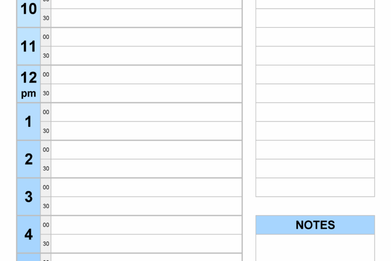 Daily Hourly Planner Printable Free