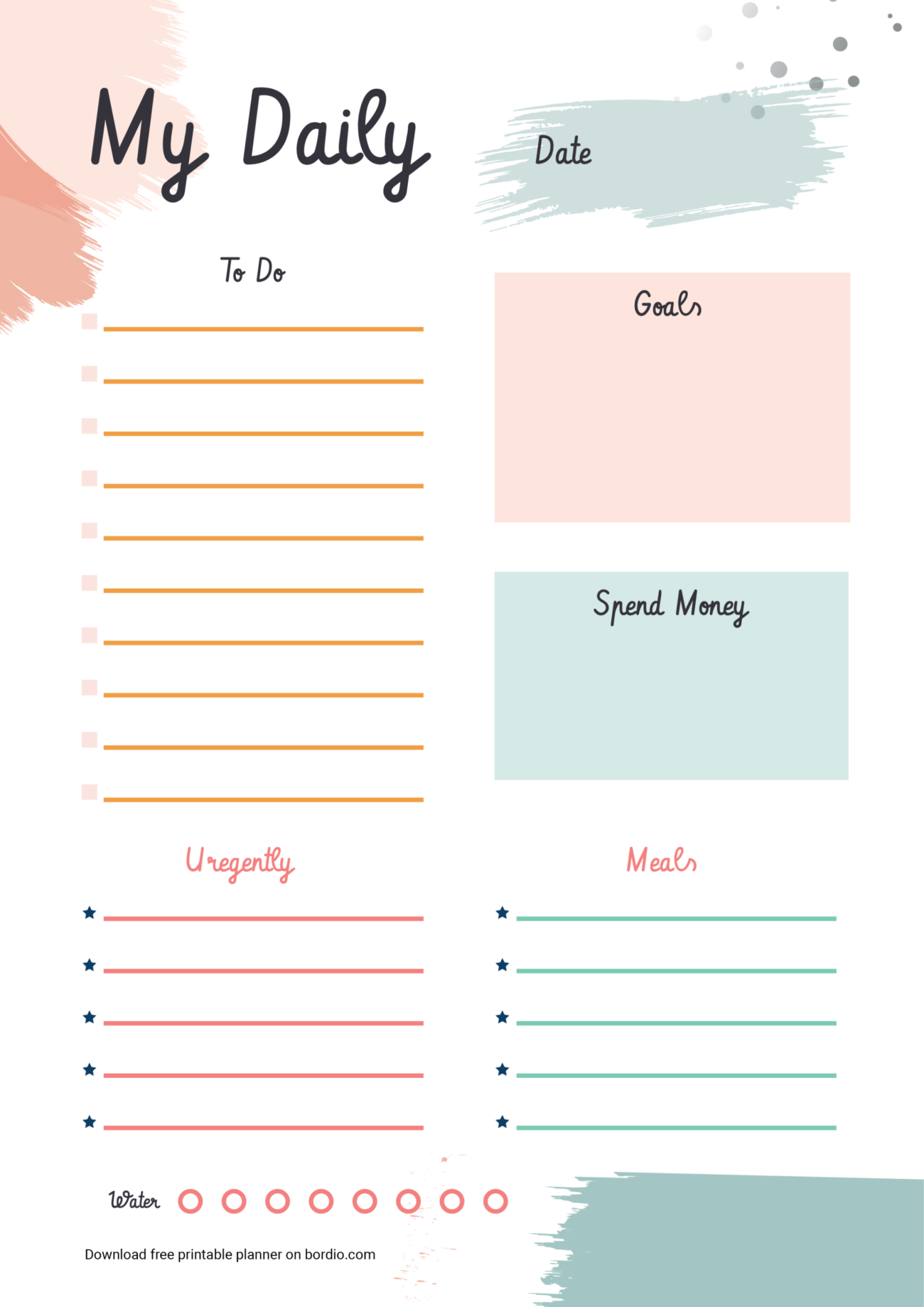 Daily Planner Journal Free Download - Printable Daily Planner Template - Bordio