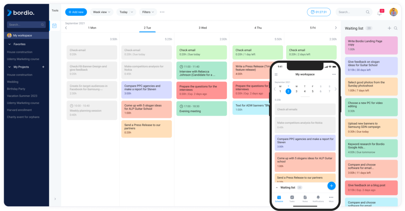 Daily Planner Online Free Download - Free Daily Planner Online | Plan Your Daily Schedule in Bordio