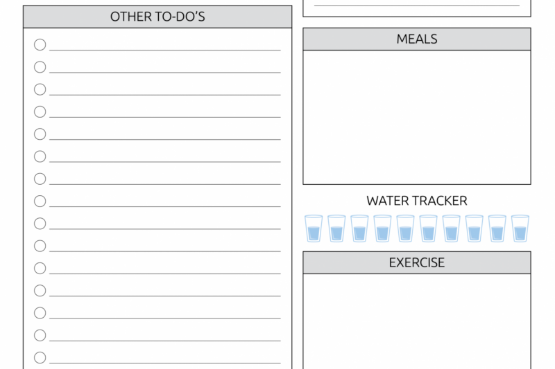 Daily Planner To Do List Printable - Free Printable Dated Daily Planner with To Do List PDF Download