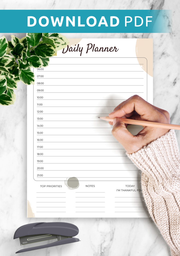 Daily Planner With Time Slots Printable – King Printables Daily Planner With Time Slots Printable - King Printables