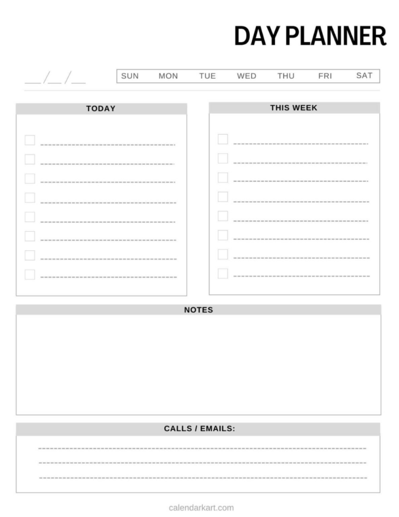 Daily Template Free Printable – Printables Templates Free Daily Template Free Printable - Printables Templates Free