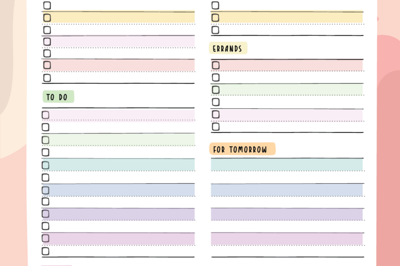 Daily To Do List Planner Printable Free