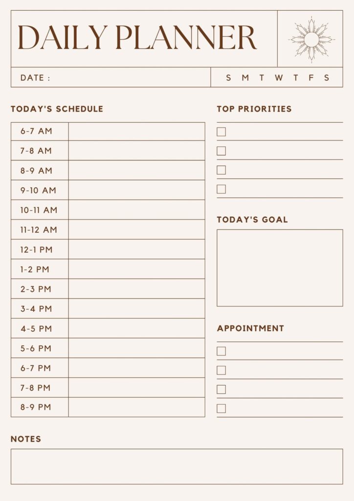 Day To Day Planner Printable - 10 Free Printable Daily Planners Free Printable Worksheet/daily Work ...