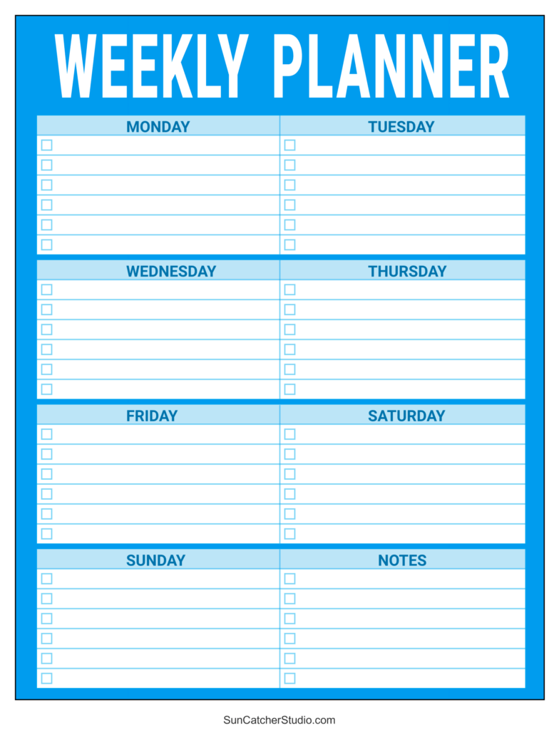 Downloadable Free Weekly Planner Template - Daily Planner Template Free Printable Printable Templates/free ...