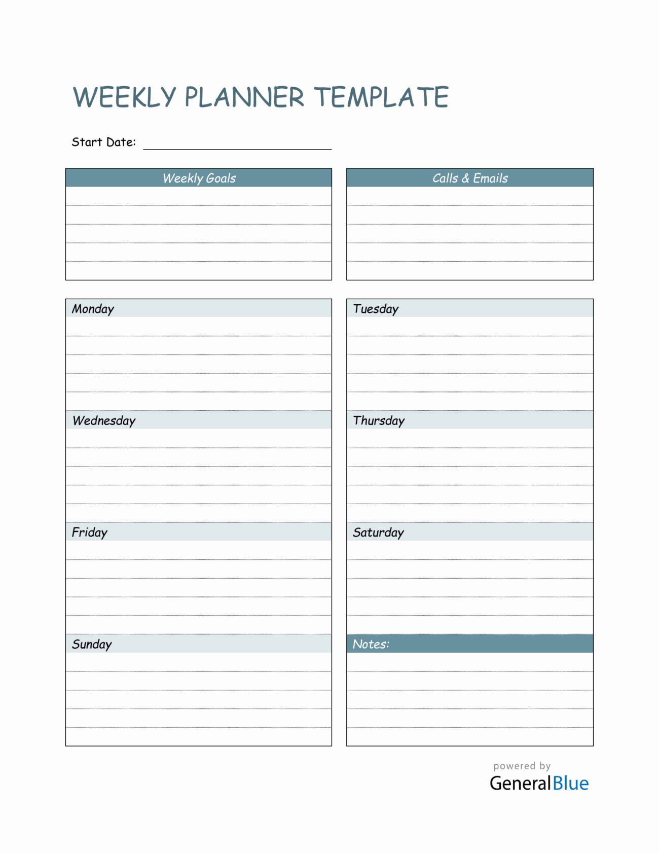 Downloadable Weekly Planner Template Word - Weekly Planner Template in Word