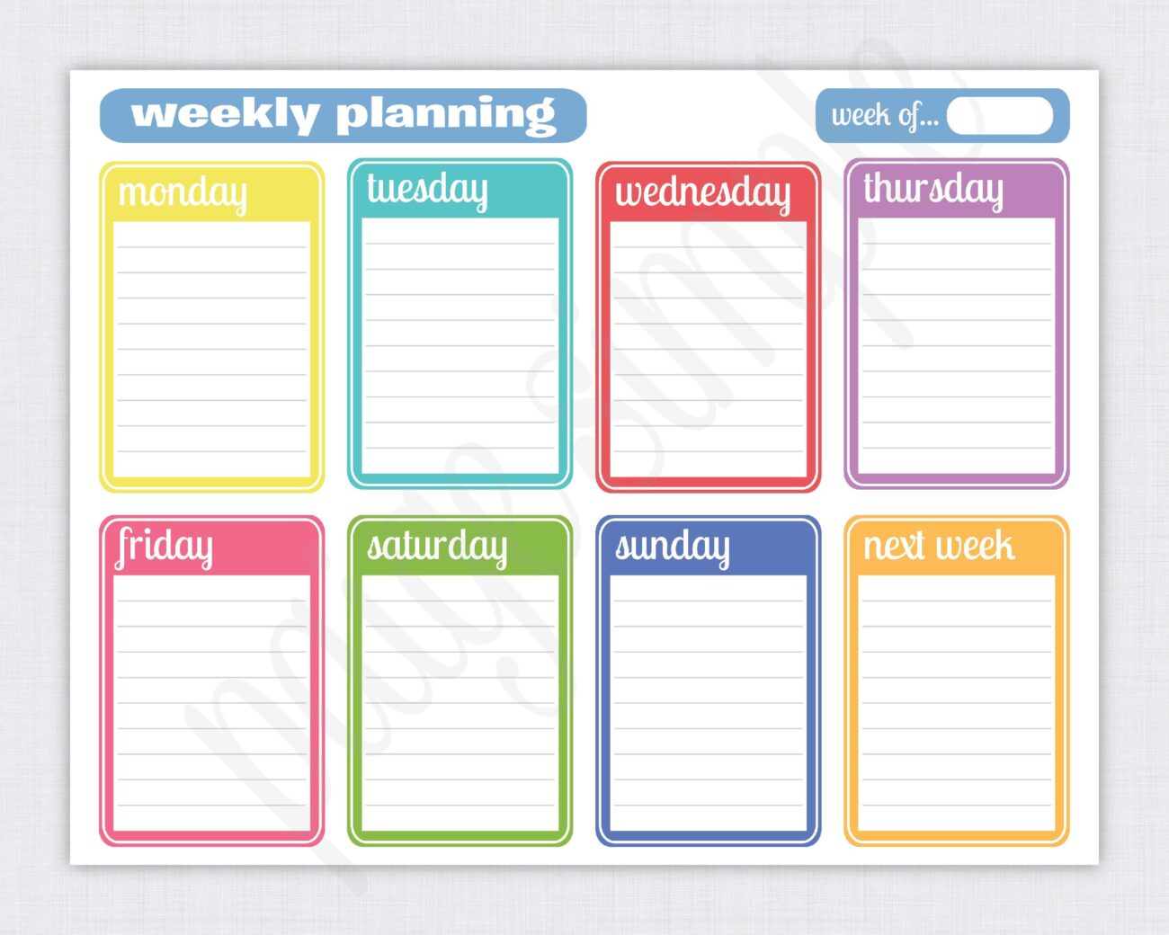 Editable Free Weekly Planner Template - Editable Planner Templates