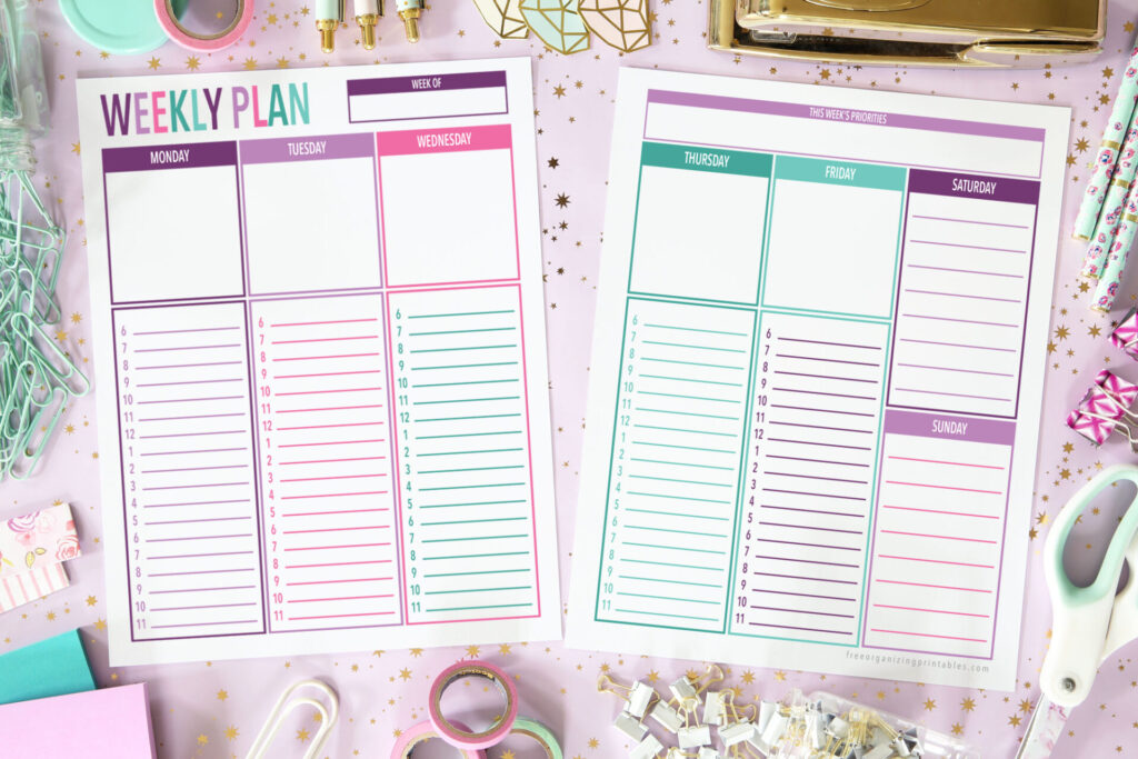 Free 2 Page Weekly Planner Printable - Weekly Planner Printable With Times