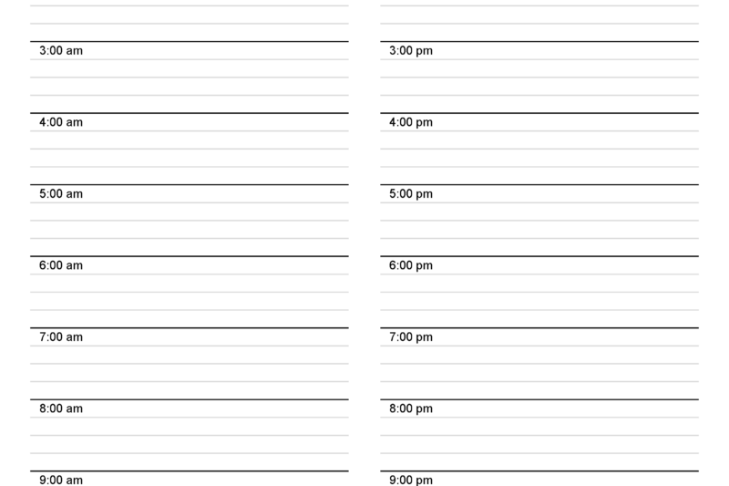 Free 24 Hour Daily Planner Printable