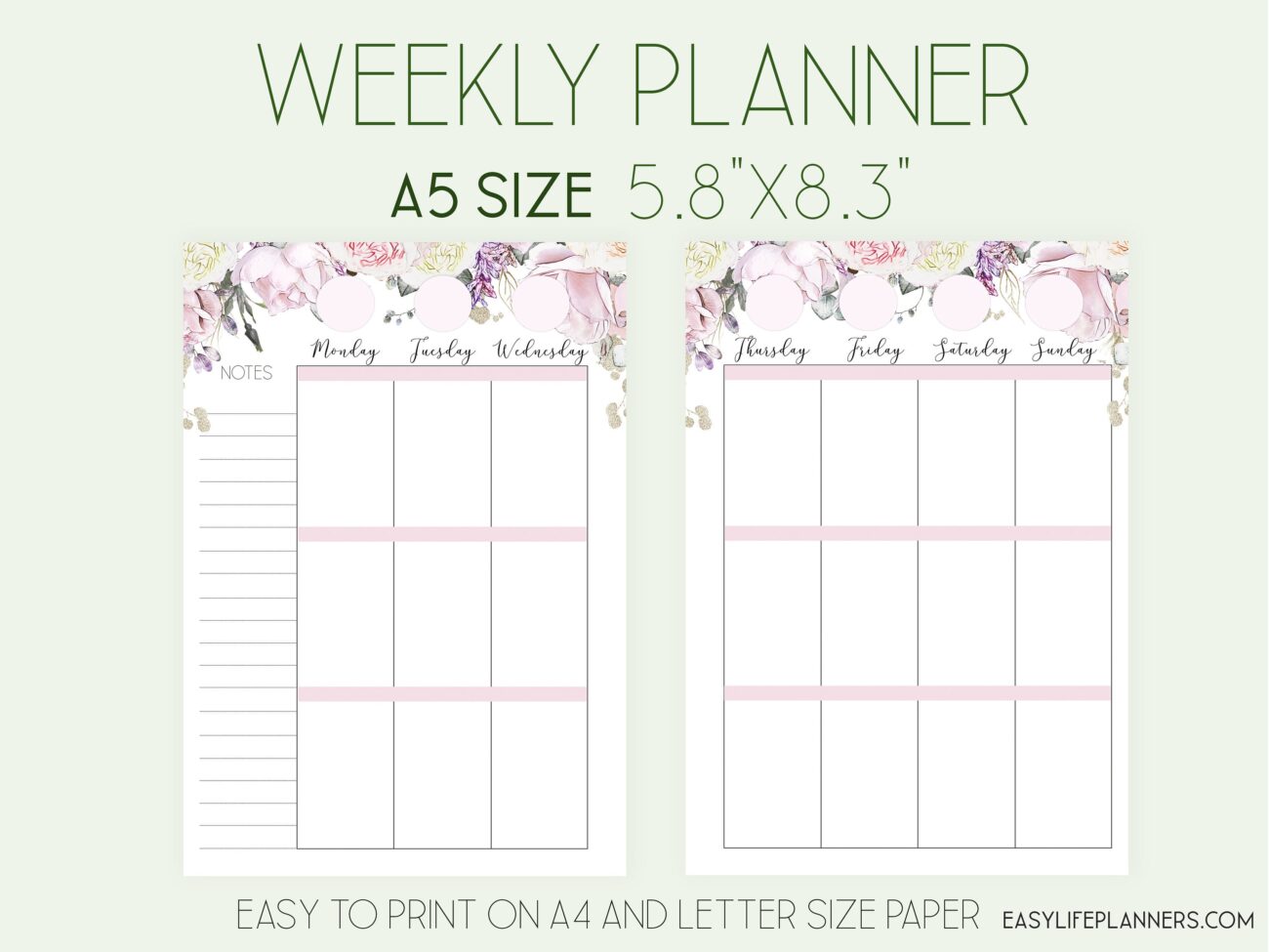 Free A5 Printable Planner Inserts - A5 Planner Printables Free