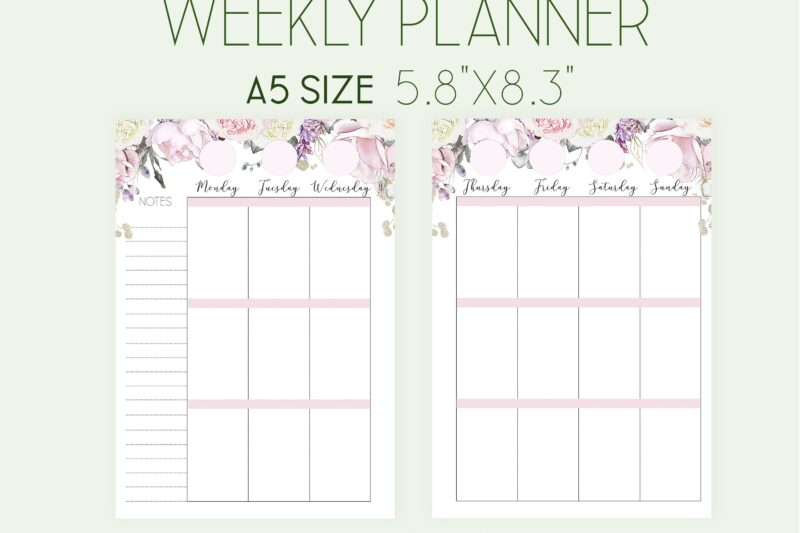 Free A5 Printable Planner Inserts