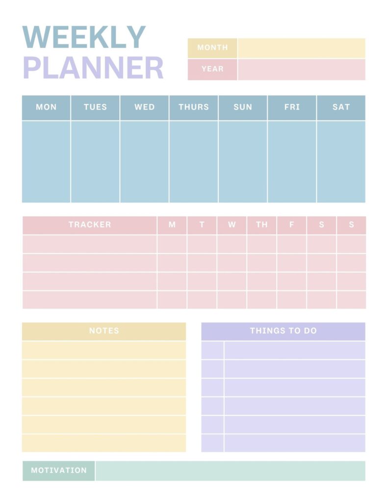 Free and customizable weekly planner templates - Worksheets Library