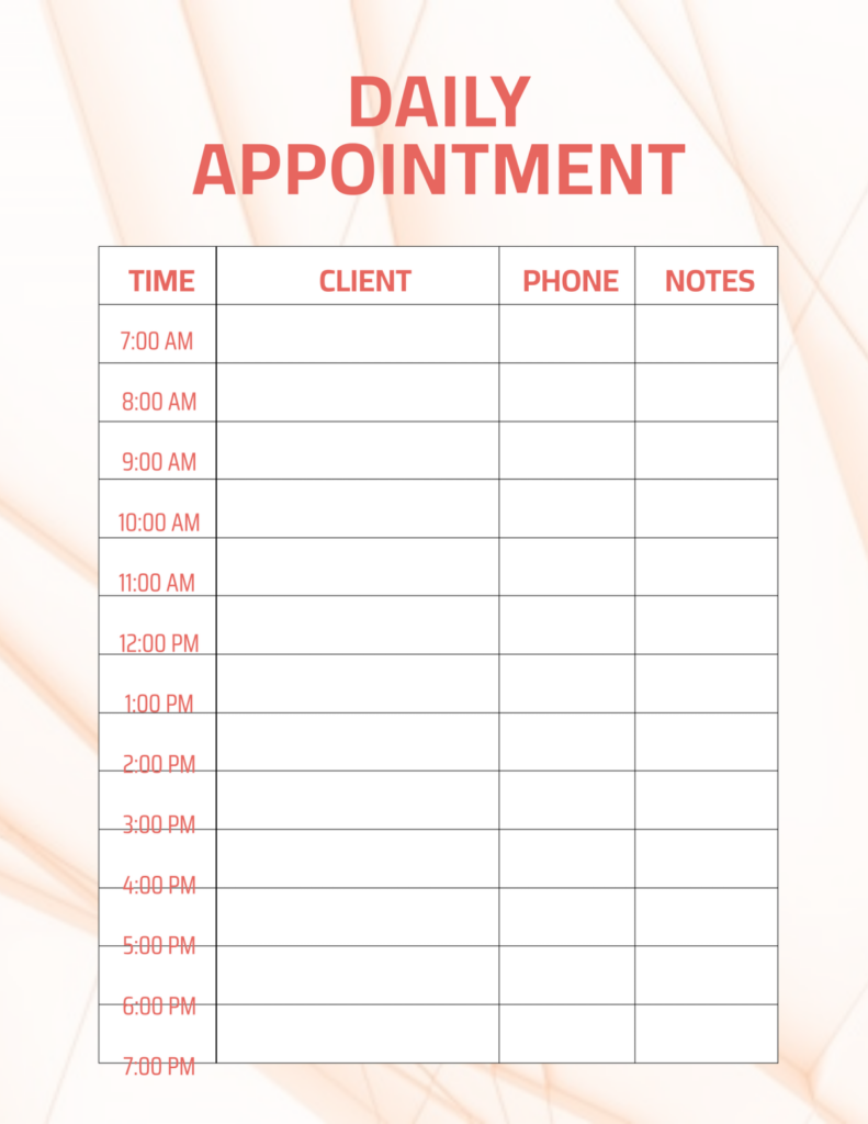 Free Appointment Templates to Edit Online Free Appointment Templates to Edit Online