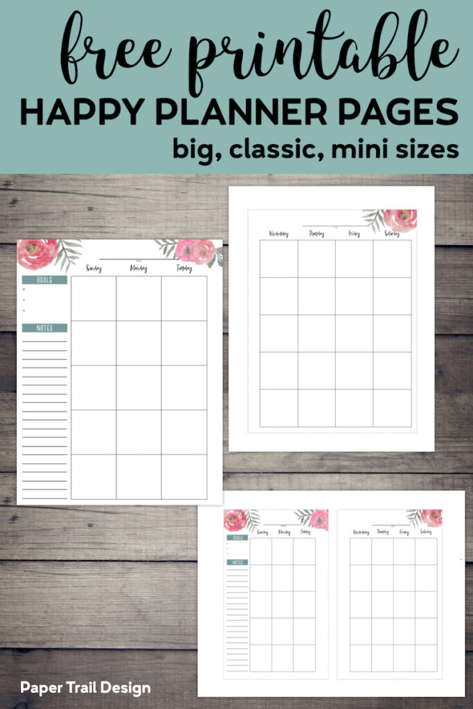 Free Classic Happy Planner Printables - Happy Planner Classic Free Printables