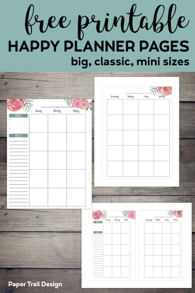 Free Classic Happy Planner Printables - Happy Planner Classic Free Printables