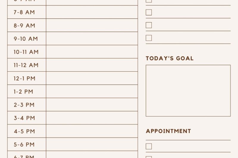 Free Daily Planner Pages Printable