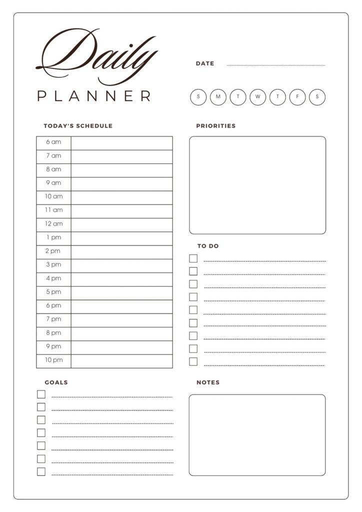 Free Daily Planner Printables Free Daily Planner Printables