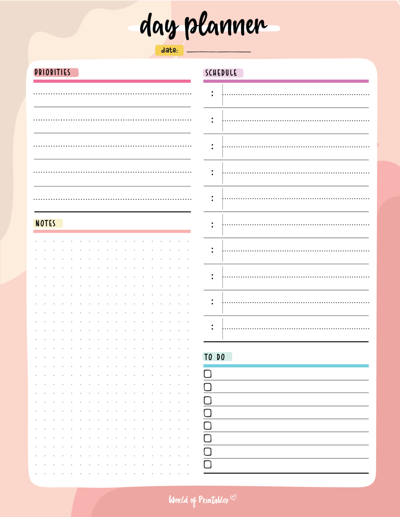 Free Download Daily Planner Template - Free Daily Planner Template - Jenny Printable