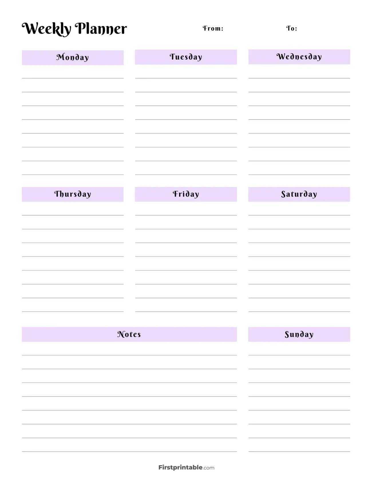 Free Editable Weekly Planner Template - Weekly Planner Template A4