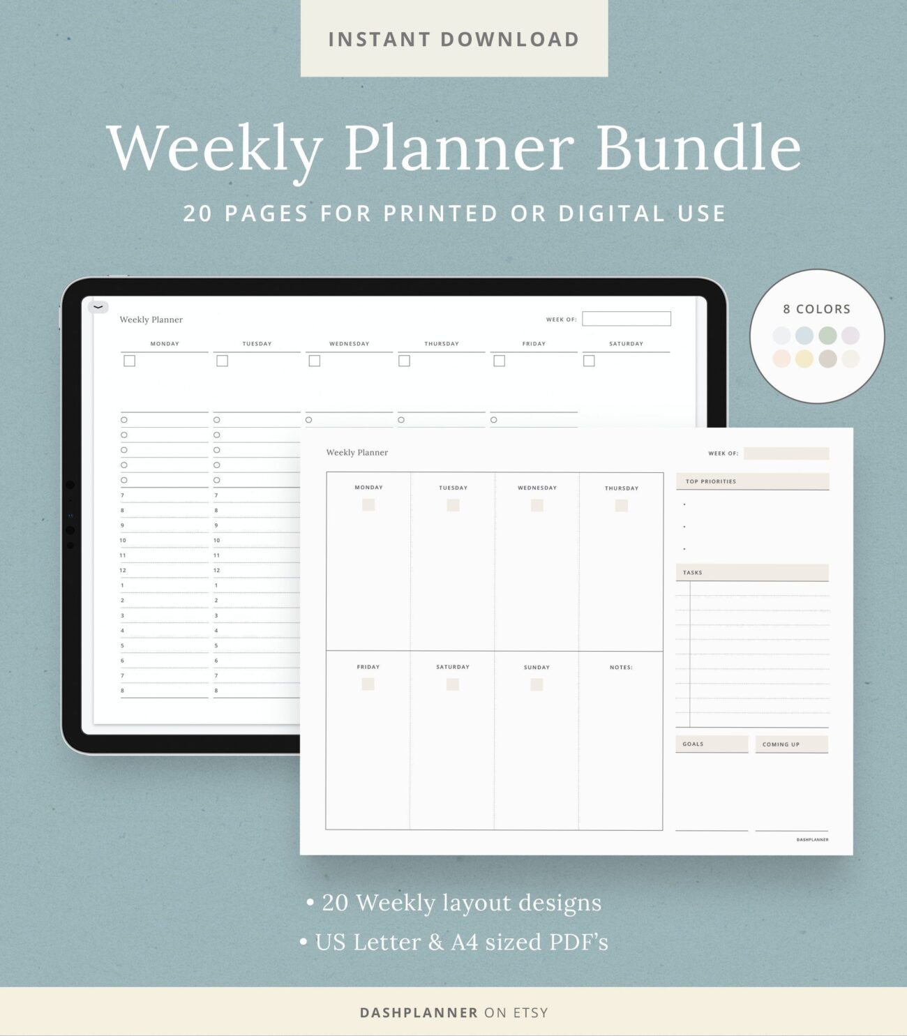 Free Goodnotes Weekly Planner Template - Goodnotes Weekly Planner Template Free - Printable Study Planner