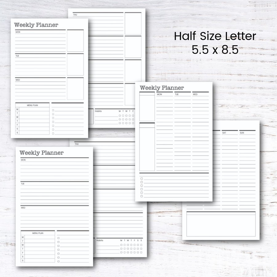 Free Half Letter Planner Printables | FREE Printable