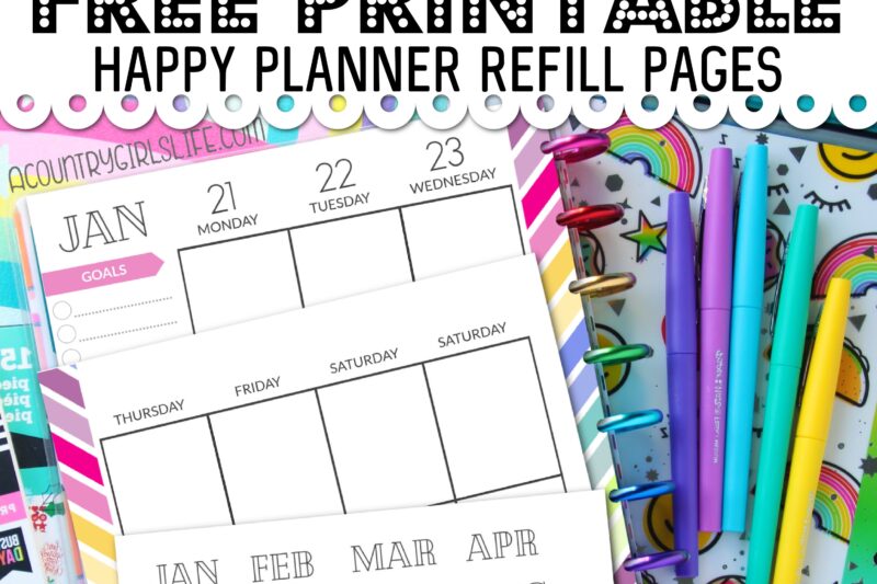 Free Happy Planner Printable Inserts